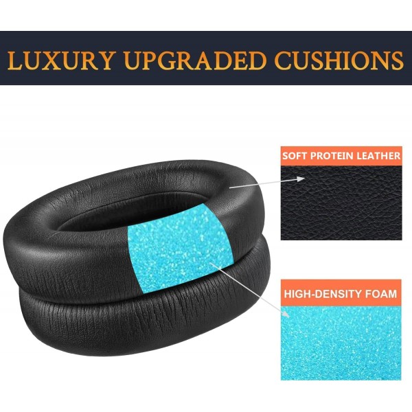 SteelSeries Arctis 1/Arctis 3/Arctis 5/Arctis 7/Arctis 7P/Arctis 9X/Arctis Pro/Arctis Prime 헤드폰, 소음 차단 폼 단백질 가죽 블랙 단백질 가죽용 SOULWIT 전문 교체용 이어 패드