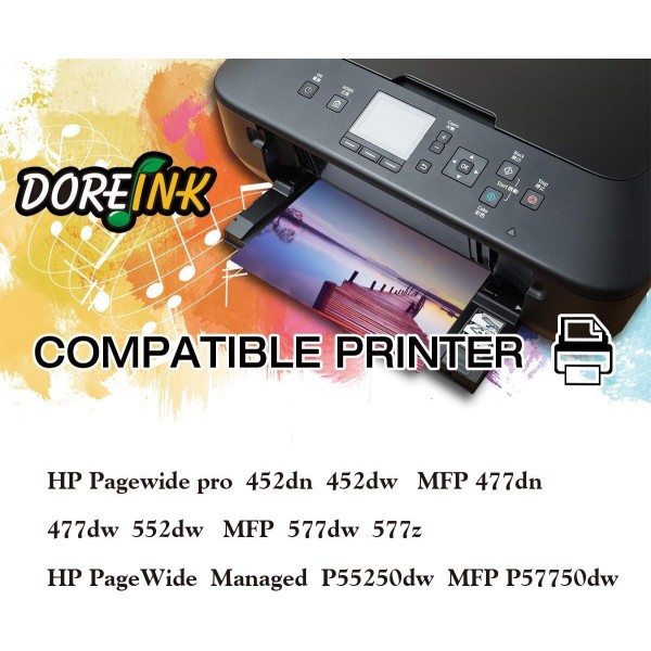 HP PageWide Pro 477 477dn 477dw 477dwt 577dw 577z 452dw 452dwt 552dw Managed P557750dw 프린터용 DOREIN 973X 노란색 교체 HP 973 973X 잉크 카트리지 멀티팩