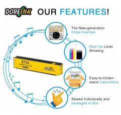 HP PageWide Pro 477 477dn 477dw 477dwt 577dw 577z 452dw 452dwt 552dw Managed P557750dw 프린터용 DOREIN 973X 노란색 교체 HP 973 973X 잉크 카트리지 멀티팩