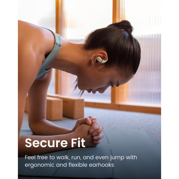 SHOKZ OpenFit True Wireless 이어버드(TWS), Open Ear Bluetooth 무선 헤드폰, OpenBass 알고리즘을 사용한 뛰어난 오디오 성능, 28시간 작동 시간, 사무용/레저/스포츠용 동반자, 베이