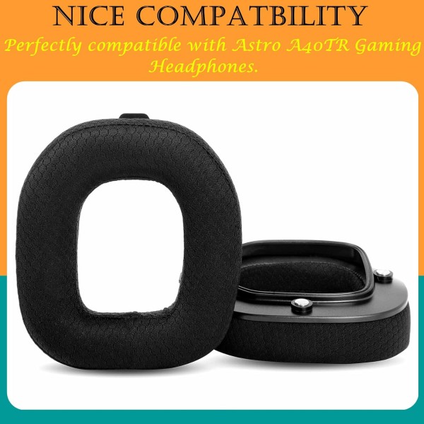 TaiZiChangQin A40TR 업그레이드 이어 패드 Astro A40TR A40 TR 게임용 헤드폰과 호환되는 마이크 폼 교체(검은 천 이어패드)