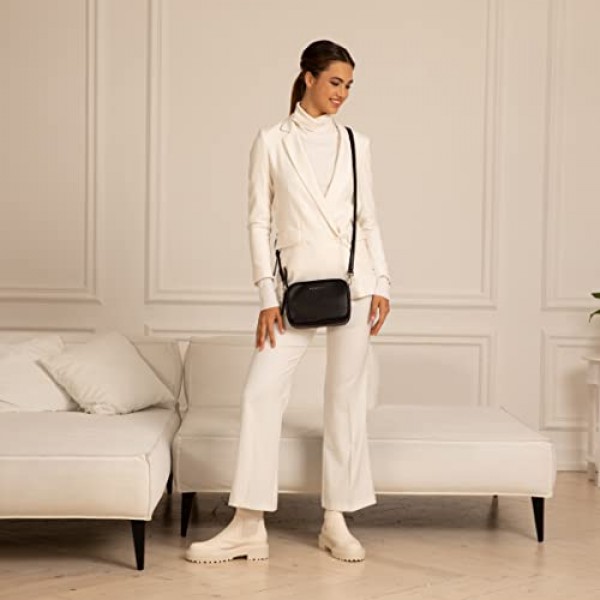 Bugatti Almata 여성용 소형 숄더백 우아한 숄더백, 블랙