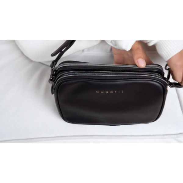 Bugatti Almata 여성용 소형 숄더백 우아한 숄더백, 블랙