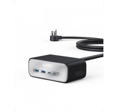 Anker 충전 스테이션(최대 100W), iPhone 15/14 및 Macbook Air/Pro용 7-in-1 USB C 전원 스트립, 5피트 얇은 코드, AC 3개, USB A 2개, USB C 2개, MacBook Pro용 전원 공급 데스크탑 액세서리 ,