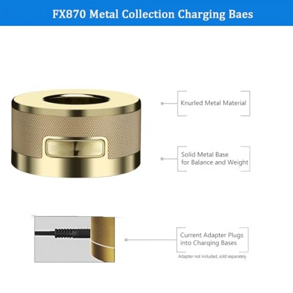 BaBylissPRO FX870 시리즈 트리머(골든)와 호환되는 전문 클리퍼 충전 베이스