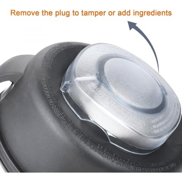 Vitamix 64온스 하이 프로필 용기 블렌더와 호환되는 2부분 뚜껑 및 플러그