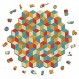 큐브 나무 직소 퍼즐 - 성인을 위한 복고풍 스타일의 재미있는 도전 게임 13.1' x 11.7' - GEMTURT PUZZLE의 독특한 모양 279개