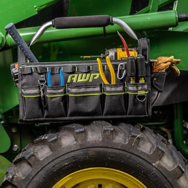 간편한 도구 접근을 위한 회전 손잡이가 있는 AWP 18인치 Pro 도구 토트, 방수 구조