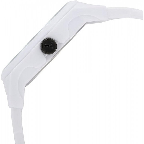 PUMA Men's Watches Reset, 43MM 케이스 사이즈, Three Hand Movement, 폴리우레탄 스트랩 화이트