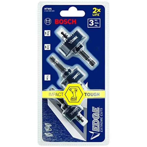 BOSCH HTWS 3피스 얇은 벽 구멍톱 세트, 블루