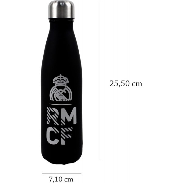 CYPBRANDS 레알 마드리드 스테인리스 이중벽 밀폐형 물병 500ml 공식 상품 (CyP Brands) B-68-RM 블랙 원사이즈