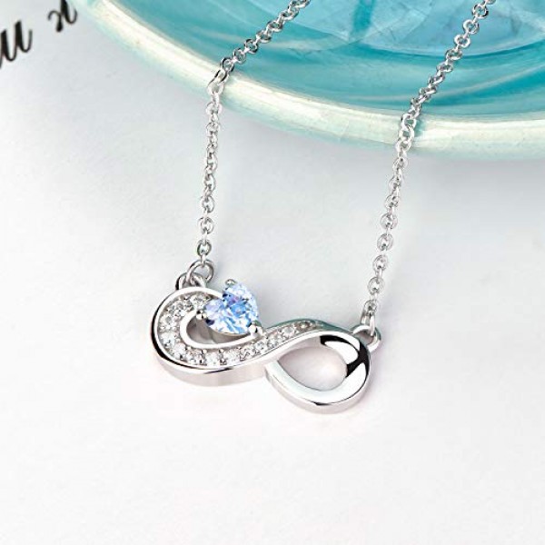 JO WISDOM 여성용 925 실버 큐빅 지르코니아 인피니티 펜던트, 스털링 실버