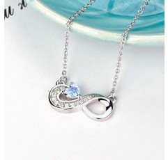JO WISDOM 여성용 925 실버 큐빅 지르코니아 인피니티 펜던트, 스털링 실버