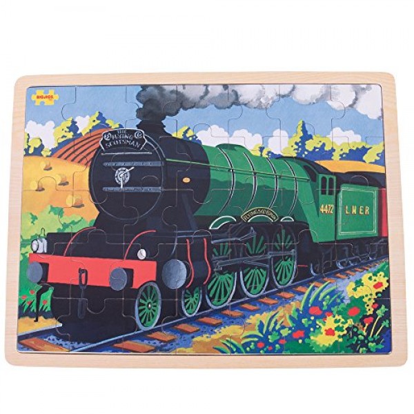Bigjigs Toys Flying Scotsman 나무 트레이 퍼즐 - 35피스 퍼즐