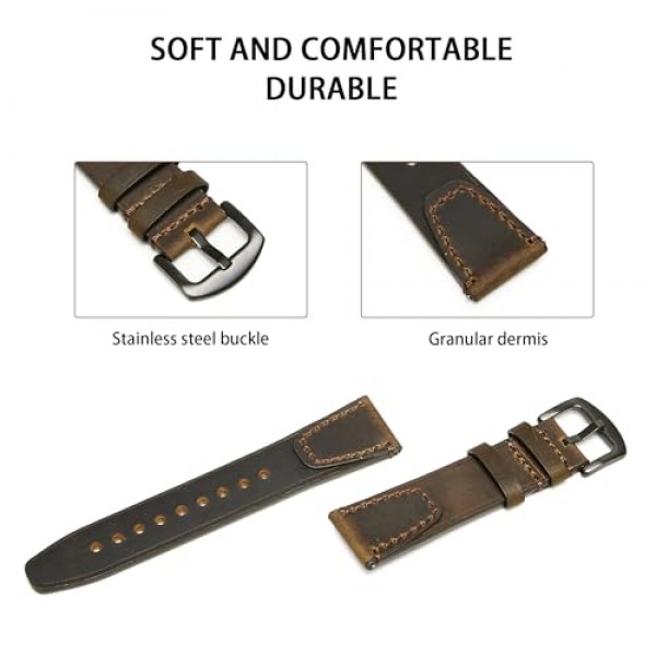 빠른 릴리스 | 가죽 시계줄 | 남성용 여성용 가죽 시계 스트랩 - 18mm 20mm 22mm 24mm