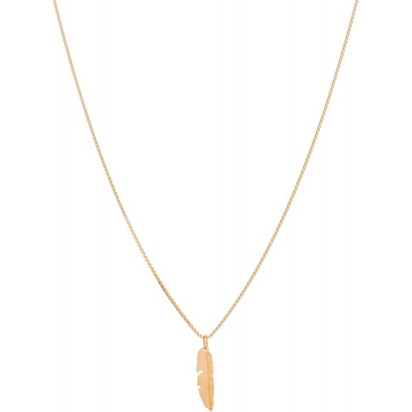 Malaika Raiss 골드 깃털 펜던트 목걸이 스몰 24ct 골드 도금 스털링 실버 - 3129