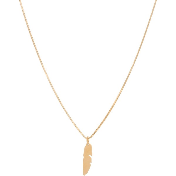 Malaika Raiss 골드 깃털 펜던트 목걸이 스몰 24ct 골드 도금 스털링 실버 - 3129