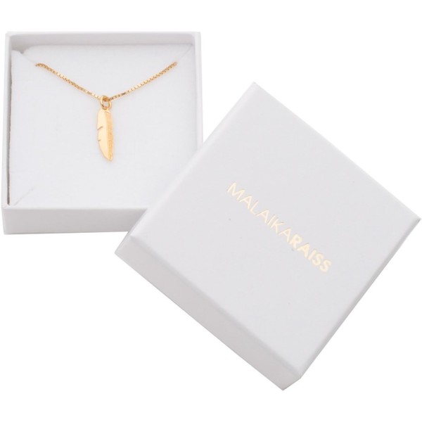 Malaika Raiss 골드 깃털 펜던트 목걸이 스몰 24ct 골드 도금 스털링 실버 - 3129