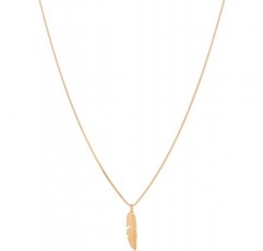 Malaika Raiss 골드 깃털 펜던트 목걸이 스몰 24ct 골드 도금 스털링 실버 - 3129