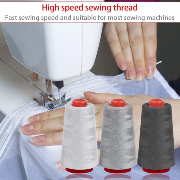 Decareta 5 롤 재봉사 세트 폴리 에스테르 각 롤 3000 야드 재봉틀 스레드 다색 재봉사 자수 스레드 구색 대부분의 재봉틀, 의류, 가죽 용 찢어짐 방지 기계 자수 스레드