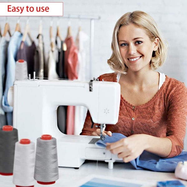 Decareta 5 롤 재봉사 세트 폴리 에스테르 각 롤 3000 야드 재봉틀 스레드 다색 재봉사 자수 스레드 구색 대부분의 재봉틀, 의류, 가죽 용 찢어짐 방지 기계 자수 스레드