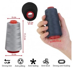 Decareta 5 롤 재봉사 세트 폴리 에스테르 각 롤 3000 야드 재봉틀 스레드 다색 재봉사 자수 스레드 구색 대부분의 재봉틀, 의류, 가죽 용 찢어짐 방지 기계 자수 스레드