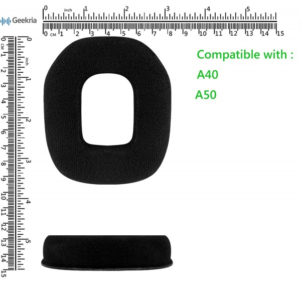 Geekria Comfort Velor 교체 용 이어 패드 Astro A40 TR A50 헤드폰 이어 패드 헤드셋 이어 패드 수리 부품 (검은색)
