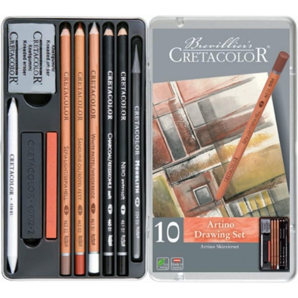 CRETACOLOR 아르티노 드로잉 세트 | 전문가와 초보자를 위한 10종 스케치 세트