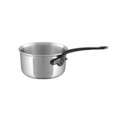 Mauviel M'Cook CI 5겹 광택 스테인리스 스틸 소스 팬(주철 손잡이 포함), 1.2쿼트, 프랑스산