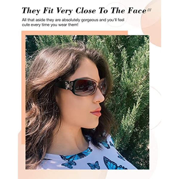 LVIOE 여성용 선글라스 100% 자외선 차단 기능이 있는 여성용 대형 편광 블랙 80년대 클래식 빈티지 선글라스