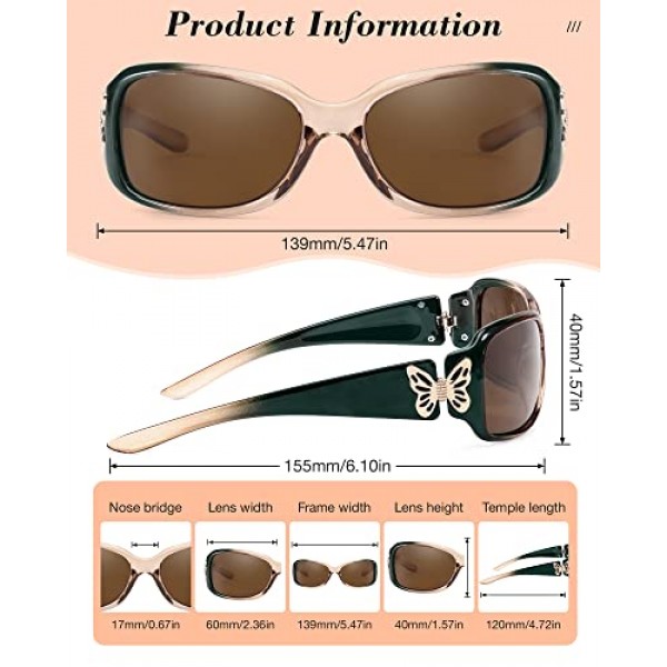 LVIOE 여성용 선글라스 100% 자외선 차단 기능이 있는 여성용 대형 편광 블랙 80년대 클래식 빈티지 선글라스