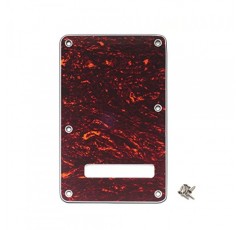 Musiclily 6 홀 스트랫 백 플레이트 트레몰로 캐비티 커버 펜더 미국/멕시코 제작 미국 표준 Stratocaster 모던 스타일 일렉트릭 기타, Red Tortoise 4Ply