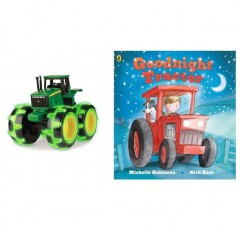 John Deere Monster Treads 번개 바퀴 트랙터 장난감 | 네온 바퀴가 달린 라이트업 몬스터 트럭 | 어린이, 3, 4, 5세 이상 및 굿나잇 트랙터용 녹색 장난감