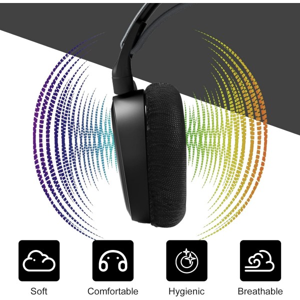 Yizhet 100개 신축성 있는 헤드폰 커버, 일회용 이어컵 일회용 부직포 이어 패드 커버 10~12cm 이어 패드가 있는 대부분 온이어 헤드폰용 헤드폰 커버(검은색) 199080