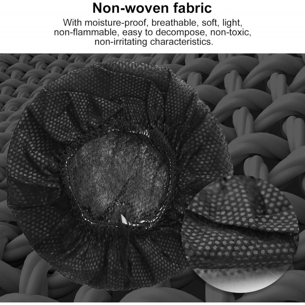 Yizhet 100개 신축성 있는 헤드폰 커버, 일회용 이어컵 일회용 부직포 이어 패드 커버 10~12cm 이어 패드가 있는 대부분 온이어 헤드폰용 헤드폰 커버(검은색) 199080