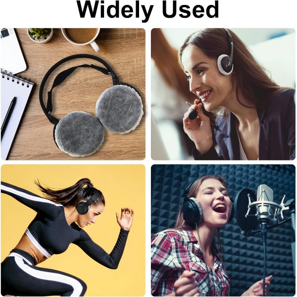 Yizhet 100개 신축성 있는 헤드폰 커버, 일회용 이어컵 일회용 부직포 이어 패드 커버 10~12cm 이어 패드가 있는 대부분 온이어 헤드폰용 헤드폰 커버(검은색) 199080