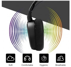 Yizhet 100개 신축성 있는 헤드폰 커버, 일회용 이어컵 일회용 부직포 이어 패드 커버 10~12cm 이어 패드가 있는 대부분 온이어 헤드폰용 헤드폰 커버(검은색) 199080