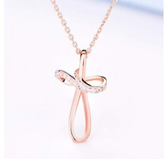 JO WISDOM 목걸이 크로스 실버 925, 3A 지르코니아가 있는 체인 펜던트 십자가, 여성용 주얼리