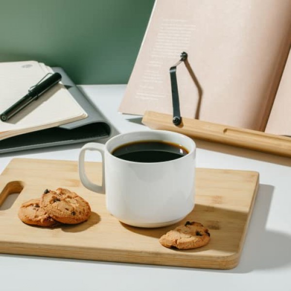 BTaT- 쌓을 수 있는 커피 머그, 흰색, 12팩, 12Oz(350ml), 도자기 커피 머그, 쌓을 수 있는 머그, 쌓을 수 있는 머그, 커피 컵 쌓기 세트, 쌓을 수 있는 커피 머그, 흰색 커피 머