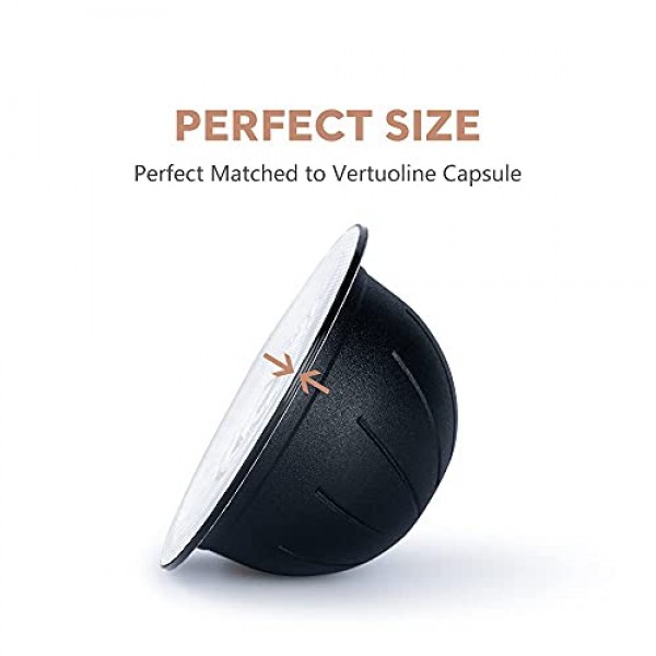 재사용 가능한 Vertuo 캡슐 Nespresso Vertuo 커피 머신 GCA1 및 De'Longhi ENV135S용 에스프레소 알루미늄 호일이 포함된 리필형 커피 포드