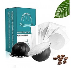 재사용 가능한 Vertuo 캡슐 Nespresso Vertuo 커피 머신 GCA1 및 De'Longhi ENV135S용 에스프레소 알루미늄 호일이 포함된 리필형 커피 포드