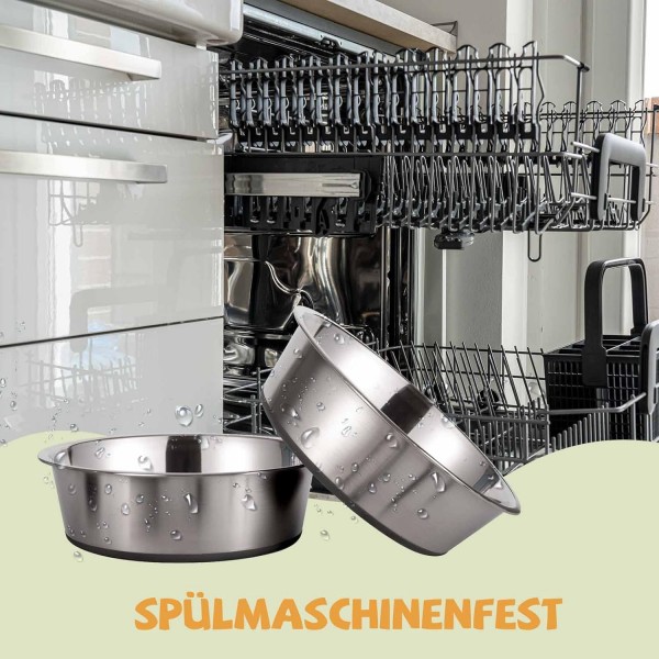 Peggy 11 금속 스테인레스 스틸 개 그릇| 미끄럼 방지 실리콘 고무 바닥 디자인| 소형견, 중형견, 대형견을 위한 이상적인 물그릇 세트 소형견용 스테인리스 스틸