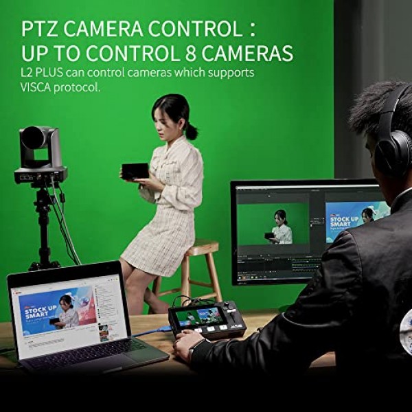 FEELWORLD L2 PLUS 멀티 카메라 비디오 믹서 스위치 5.5인치 LCD 터치 스크린 4 x HDMI 입력 PTZ 제어 크로마 키 USB3.0 라이브 스트리밍