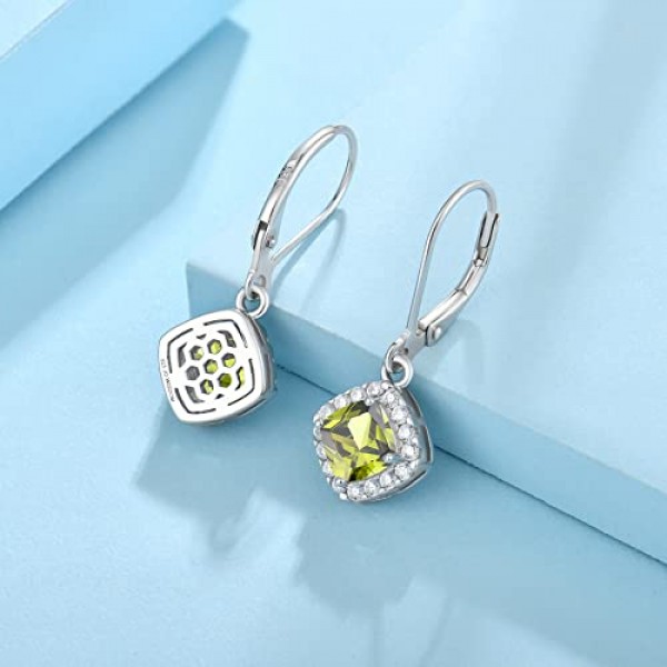 JO WISDOM 여성용 헤일로 드롭 귀걸이 925 실버 3A 큐빅 지르코니아 탄생석 크리스탈 귀걸이 여성용 보석