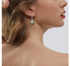 JO WISDOM 여성용 헤일로 드롭 귀걸이 925 실버 3A 큐빅 지르코니아 탄생석 크리스탈 귀걸이 여성용 보석