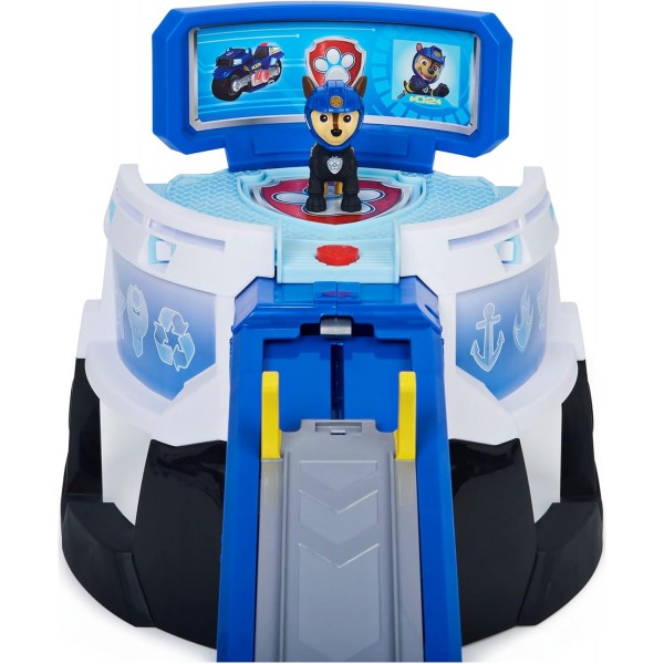 음향 효과가 있는 PAW PATROL Moto Pups HQ Playset 및 오토바이 본사가 있는 독점 체이스 피규어 연령 3세 이상 장난감
