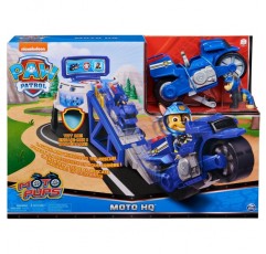 음향 효과가 있는 PAW PATROL Moto Pups HQ Playset 및 오토바이 본사가 있는 독점 체이스 피규어 연령 3세 이상 장난감