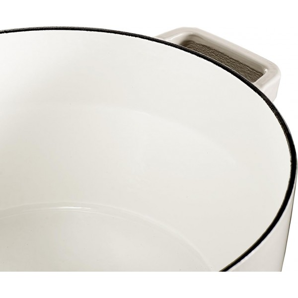 Pyrex 8010741.0 용량 2L2 Galet 슬로우 쿡 캐서롤, 원형, 주철 크림, 주철, 크림 색상, 33cm