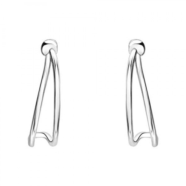 SOFIA MILANI - 여성용 925 실버 귀걸이 - 오픈 스터드 후프 귀걸이, 스털링 실버