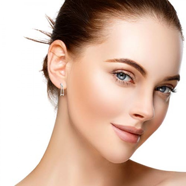 SOFIA MILANI - 여성용 925 실버 귀걸이 - 오픈 스터드 후프 귀걸이, 스털링 실버